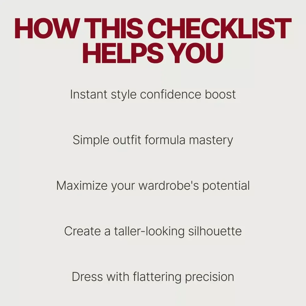 From Short to Chic: Leg-Boosting Outfits - The Ultimate Digital Checklist | Leg Lengthening Style Guide, Fashion Tips for Petite, Outfit Hacks