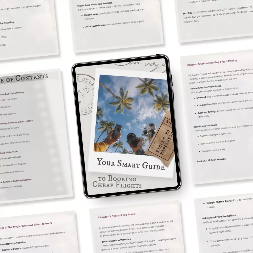 Your Smart Guide to Booking Cheap Flights | Digital eBook for Travelers | Learn the Best Time to Book Flights for Lowest Price & Master Flight Savings with AI Tools