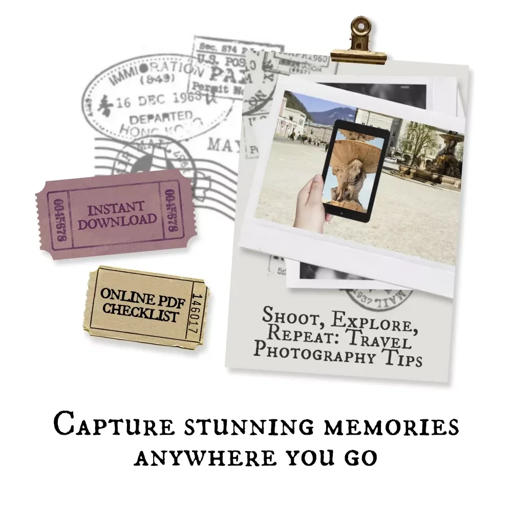 Shoot, Explore, Repeat: Travel Photography Tips | Printable Checklist for Photographers | Essential Travel Photography Tips for Beginners to Capture Stunning Shots Anywhere