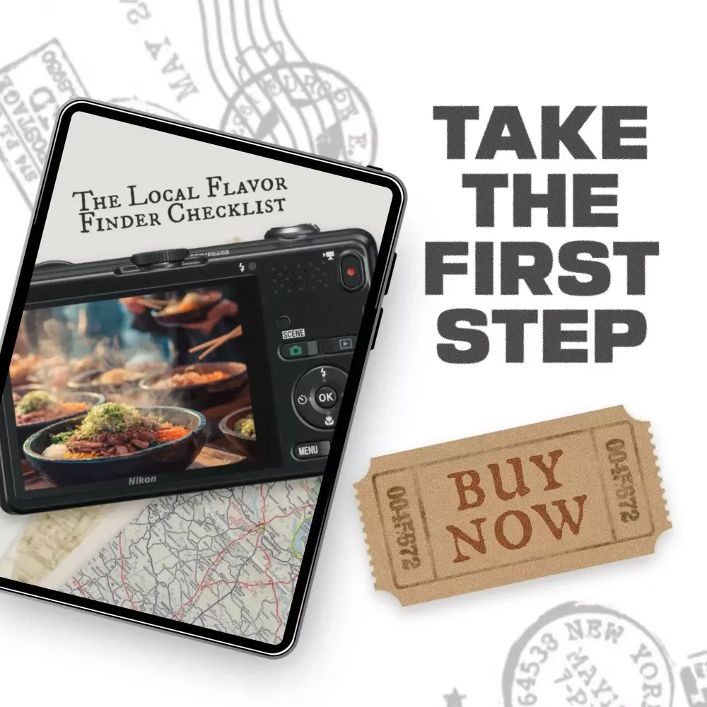 The Local Flavor Finder Checklist — Travel Conversation Guide for Food Lovers | How to Ask Locals for Food Recommendations | Editable Digital Download