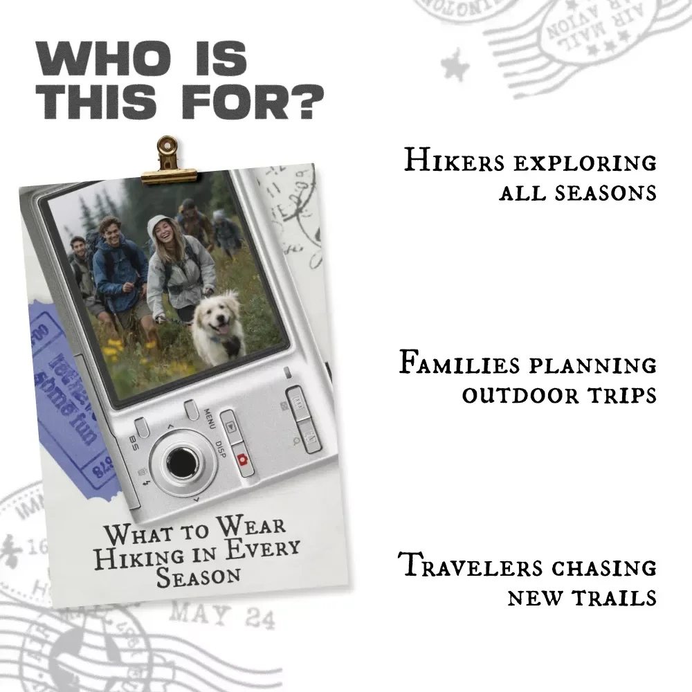 What to Wear Hiking in Every Season — Digital eBook for Hikers, Travelers & Outdoor Enthusiasts | Learn Layering, Seasonal Gear & Outfit Essentials | Complete Guide on What to Wear Hiking in Different Seasons
