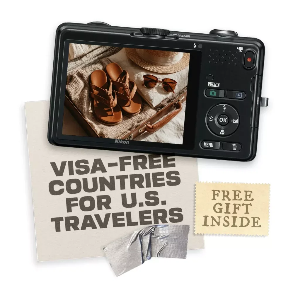 Visa-Free Countries for U.S. Travelers | Printable Travel Guide, eBook Checklist, Digital Download for American Passport Holders