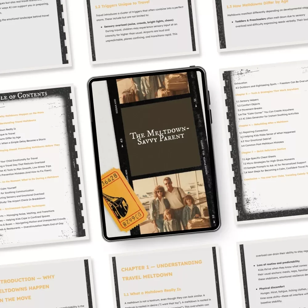 The Meltdown-Savvy Parent — Ebook Guide for Traveling Families | Calm-Travel Strategies, Parenting Support