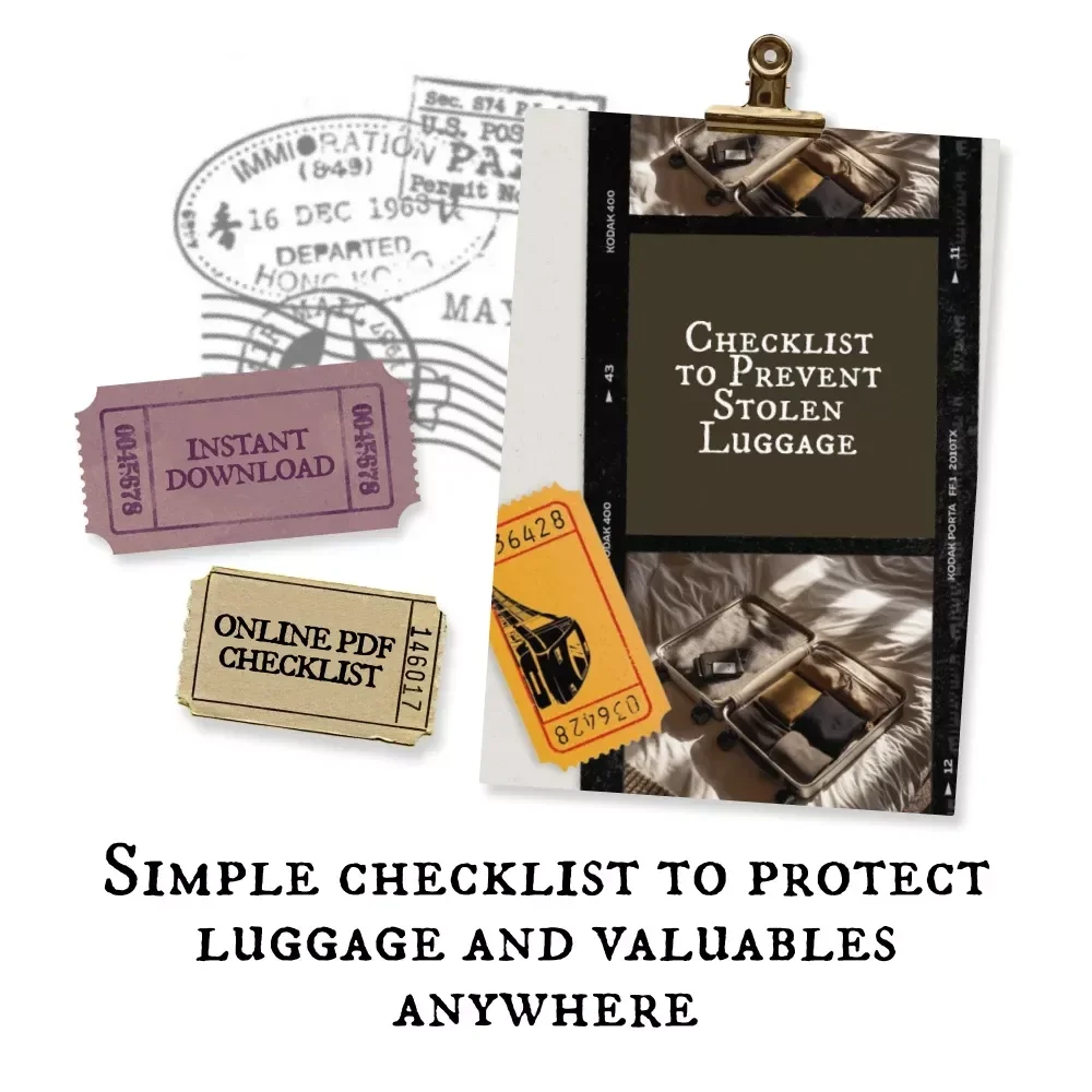 Checklist to Prevent Stolen Luggage – Travel Safety Checklist | how to prevent stolen luggage tips for Airports, Hotels & Transit