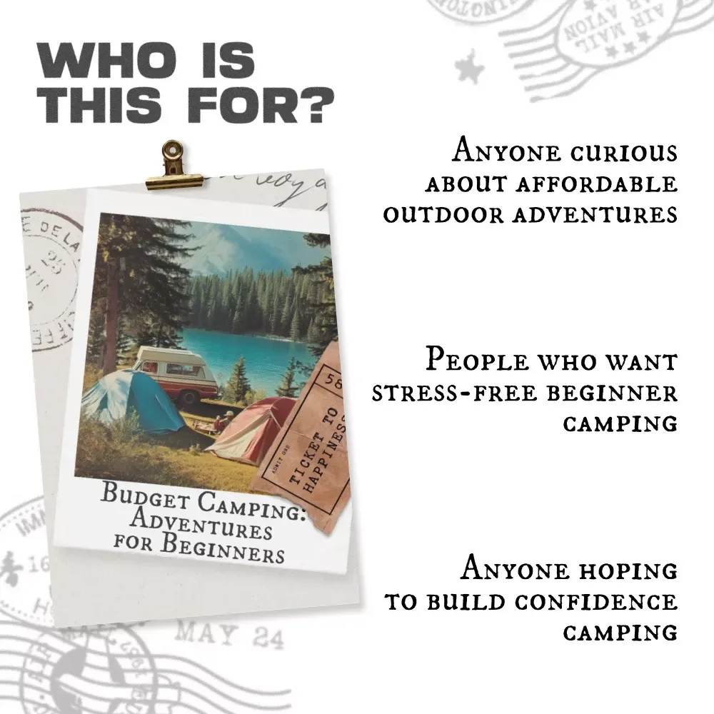 Budget Camping: Adventures for Beginners – Affordable Outdoor Guide Ebook, Beginner-Friendly Camping Tips, Budget Camping Planner