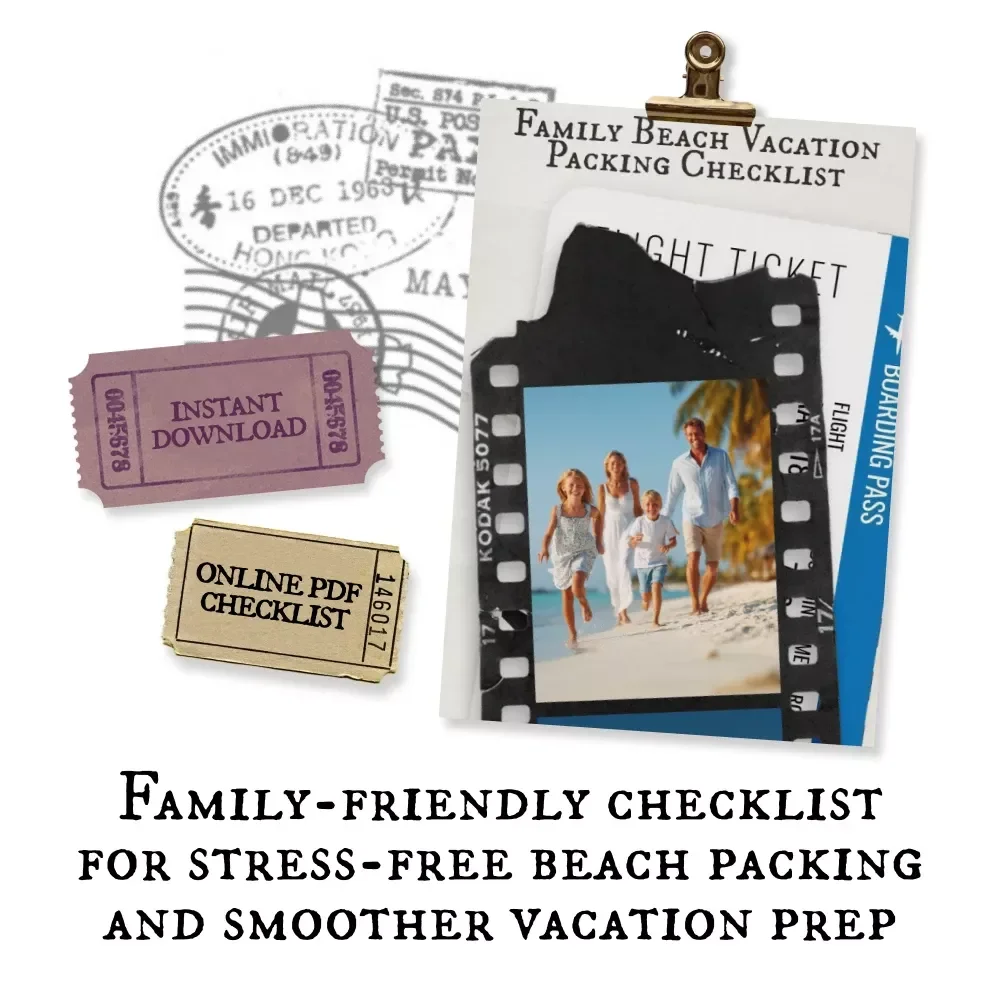 Family Beach Vacation Packing Checklist | Ultimate Printable Packing List for a Family Beach Vacation | Digital Download Travel Checklist