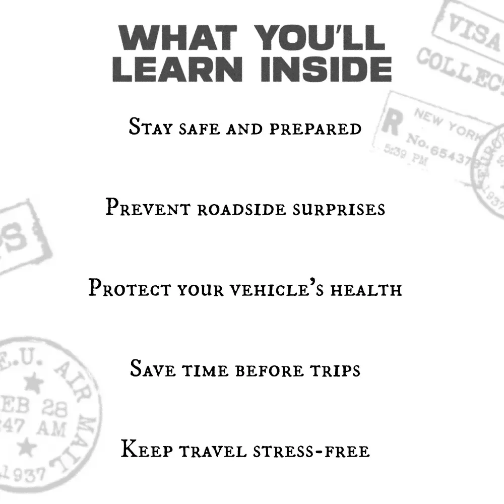 Road Trip Safety and Car Checklist | Printable Travel Prep Guide | Road Trip Safety Tips and Car Checklist for Smooth, Stress-Free Adventures