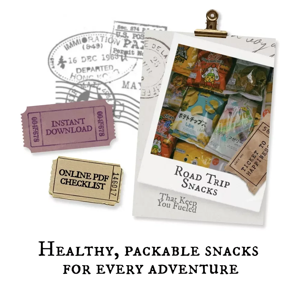 Road Trip Snacks That Keep You Fueled | Printable Healthy Travel Checklist | Road Trip Snacks Healthy and Non Perishable Ideas for Easy Packing
