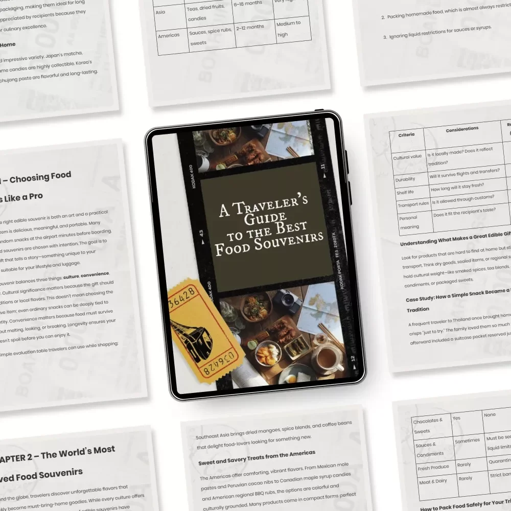 A Traveler’s Guide to the Best Food Souvenirs | Ultimate eBook for Finding Meaningful Food Souvenirs to Bring Home from Every Trip