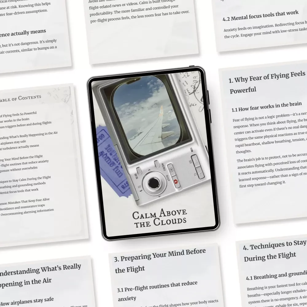 Calm Above the Clouds | Transform Your Flight Anxiety with This eBook Guide on How to Overcome Fear of Flying and Enjoy Every Journey