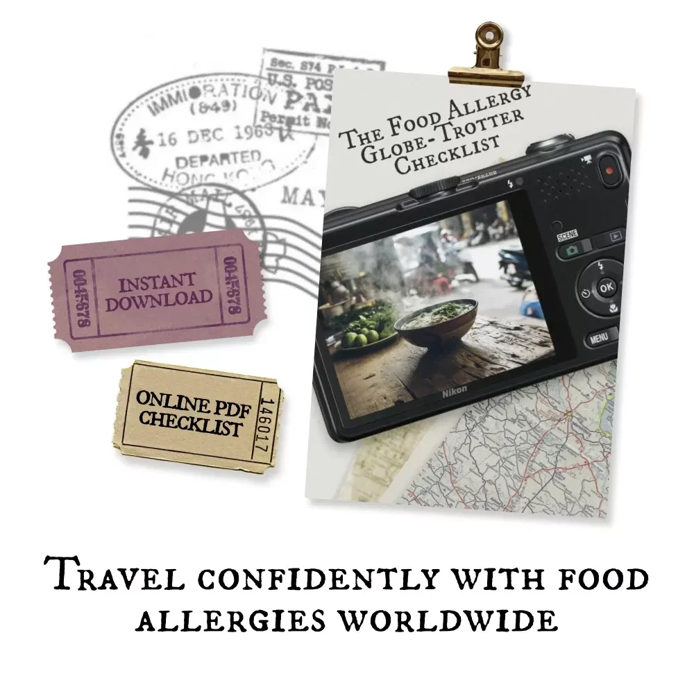 The Food Allergy Globe-Trotter Checklist | Digital Travel Checklist for food allergies traveling safely | Instant Download