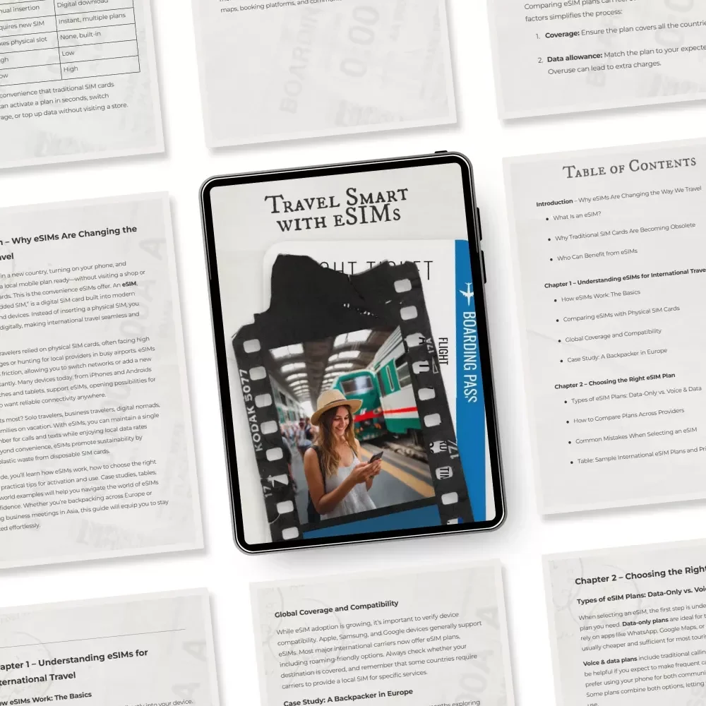 Travel Smart with eSIMs – Ultimate International Travel eSIM Guide, Digital Download eBook for Global Connectivity, eSIM Plans, Activation & Troubleshooting Checklist