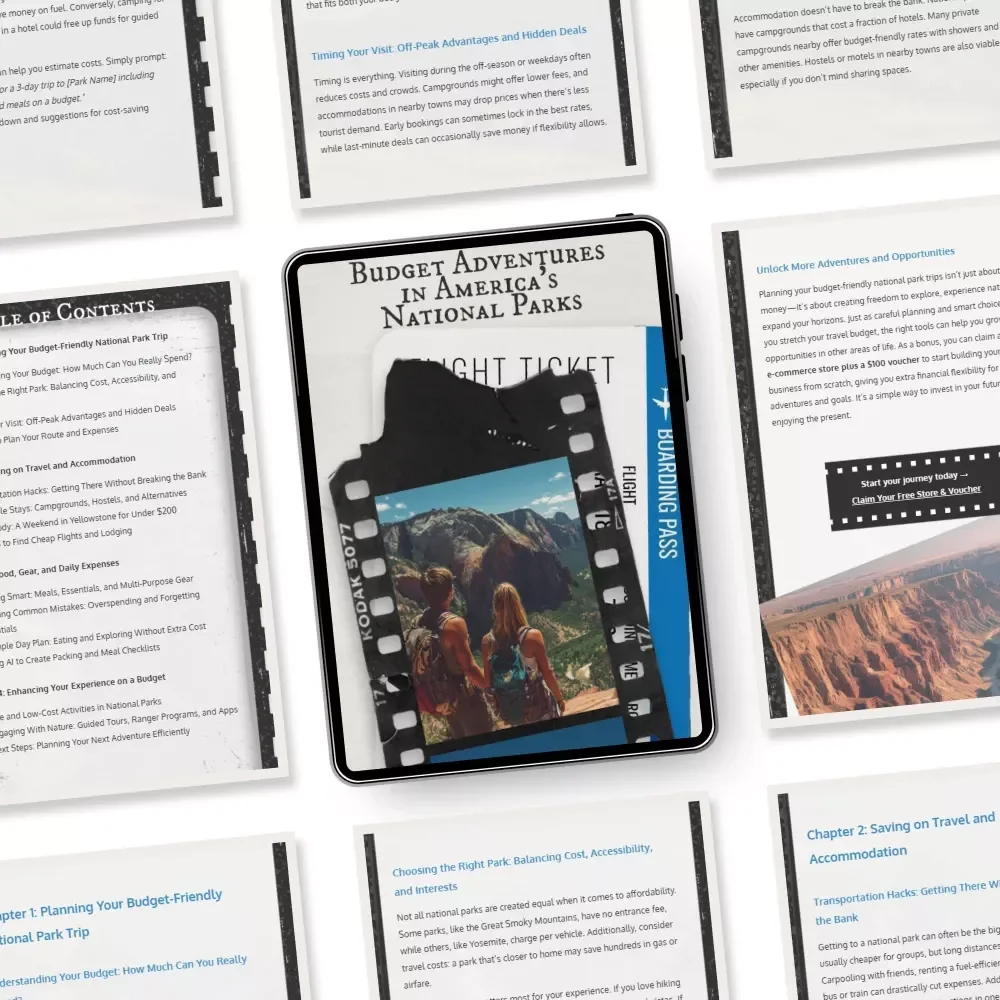Budget Adventures in America’s National Parks | Ultimate Guide for a National Parks Trip on a Budget | Affordable Travel Planning eBook for Outdoors Lovers