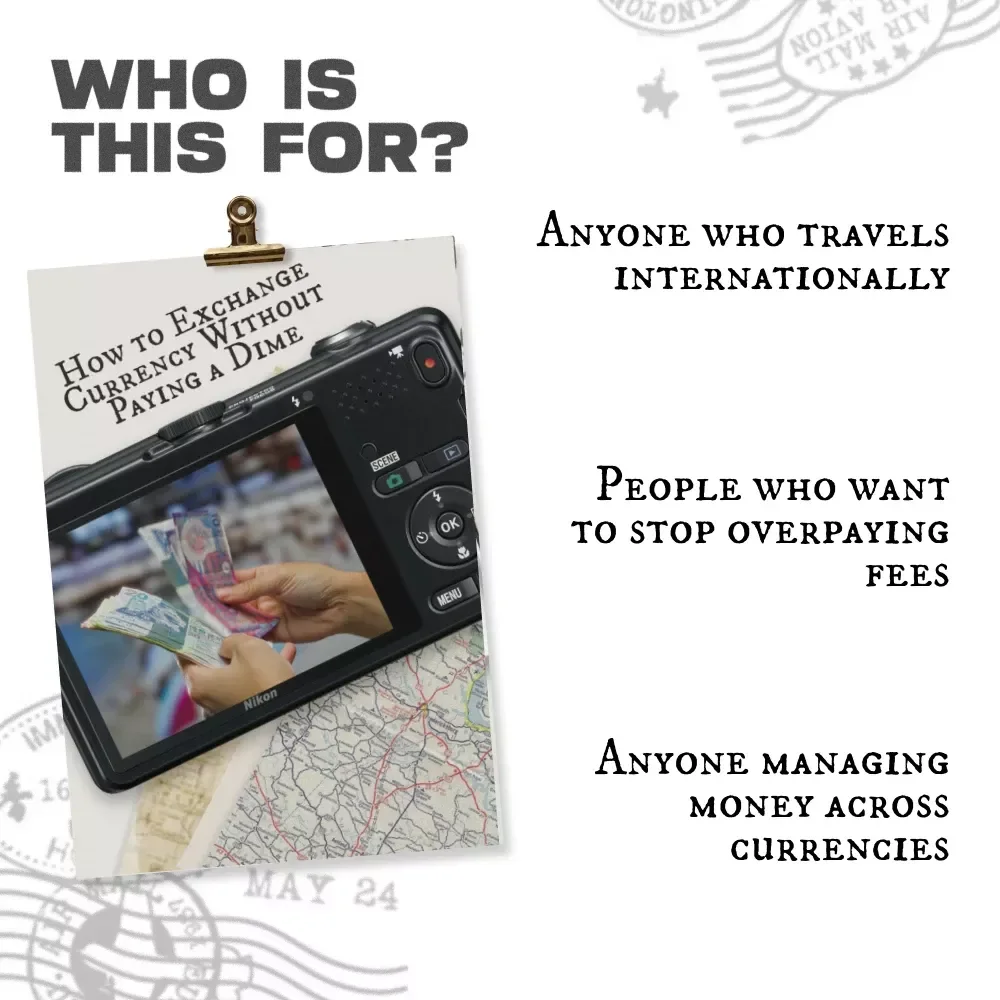 How to Exchange Currency Without Paying a Dime | Fee-Free Currency Exchange Guide, Travel Money Tips, Digital Download eBook for Smart Travelers