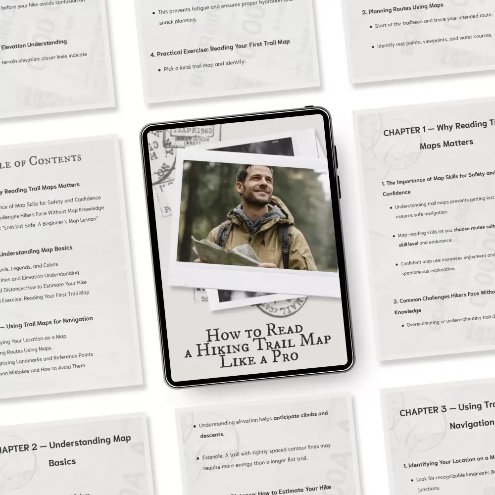 How to Read a Hiking Trail Map Like a Pro — Digital eBook for Beginners, Adventurers & Outdoor Enthusiasts | Learn Trail Navigation, Map Symbols & AI Hiking Tools for Safer Hikes