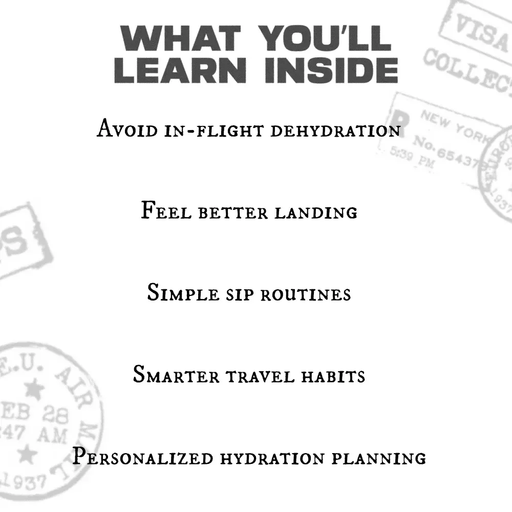 Sky-High Hydration Checklist | How to Stay Hydrated on a Plane | Printable Travel Wellness Checklist for Flights