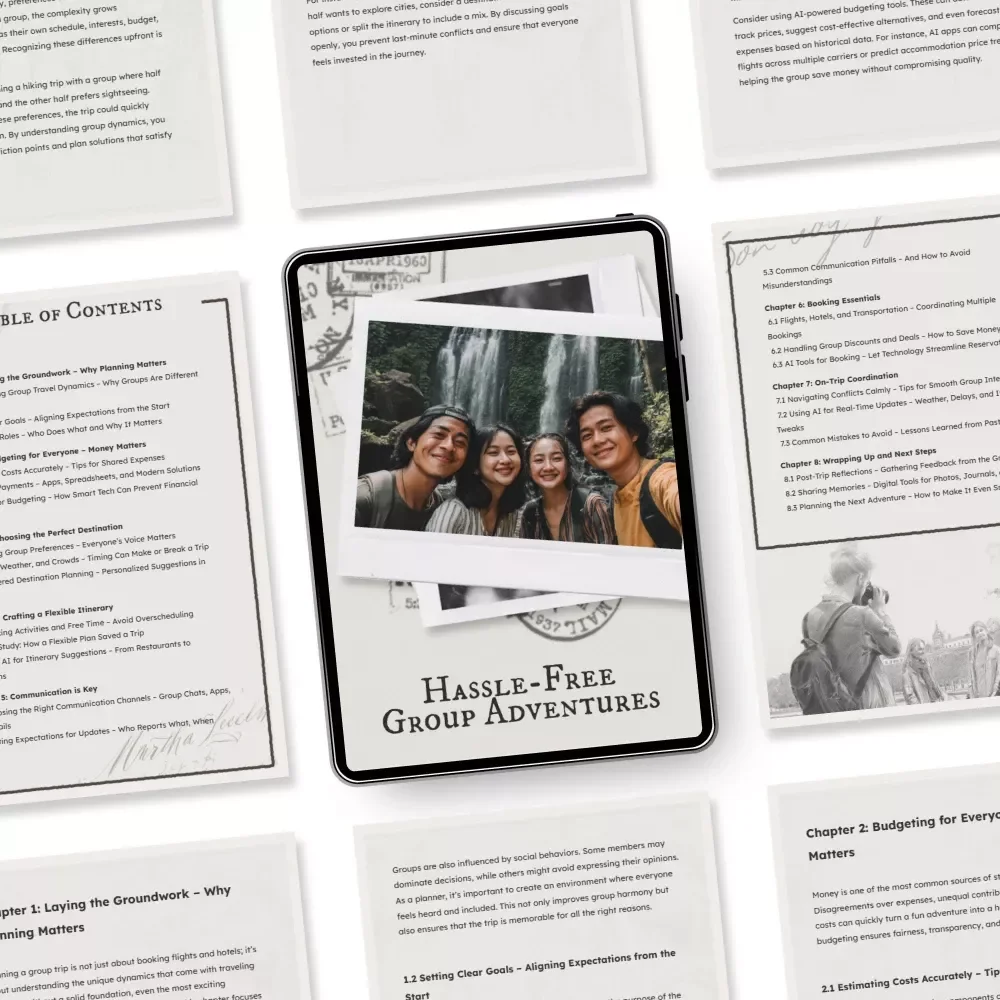 Hassle-Free Group Adventures | Ultimate Guide Ebook for Stress-Free Travel Planning | Group Travel Organizer’s Digital Handbook