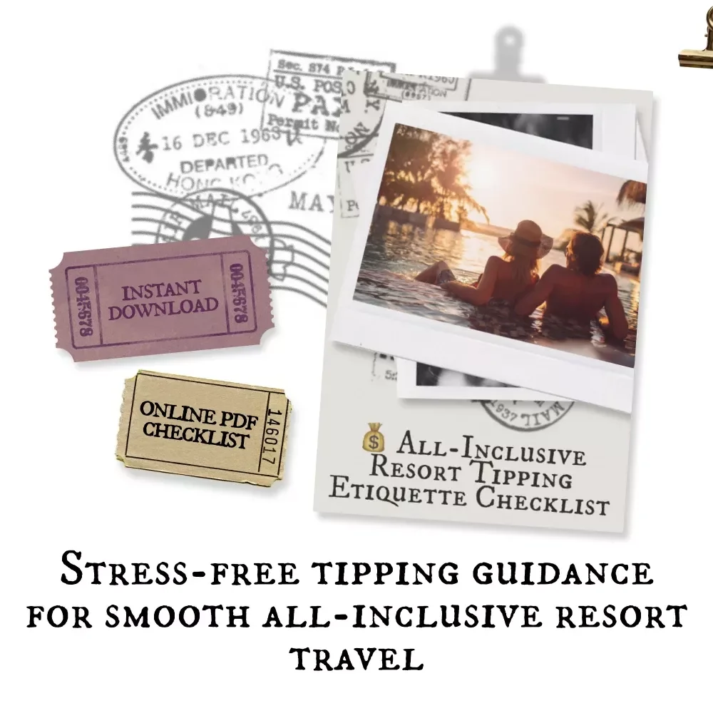All-Inclusive Resort Tipping Etiquette Checklist | Printable Travel Guide, Vacation Planning Template, Resort Tips, Digital Download for Stress-Free All-Inclusive Travel
