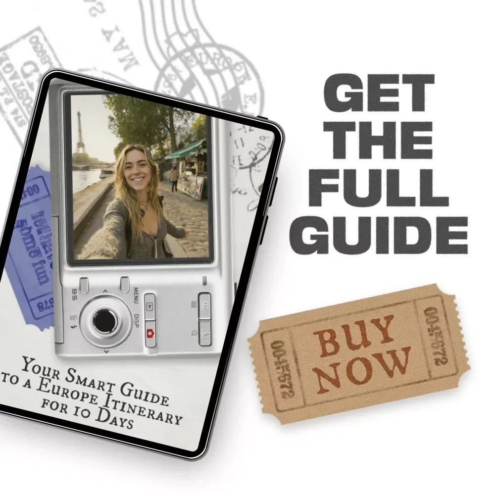 Your Smart Guide to a Europe Itinerary for 10 Days | Digital Travel Planner | Step-by-Step Guide on How to Build a 10 Day Europe Itinerary