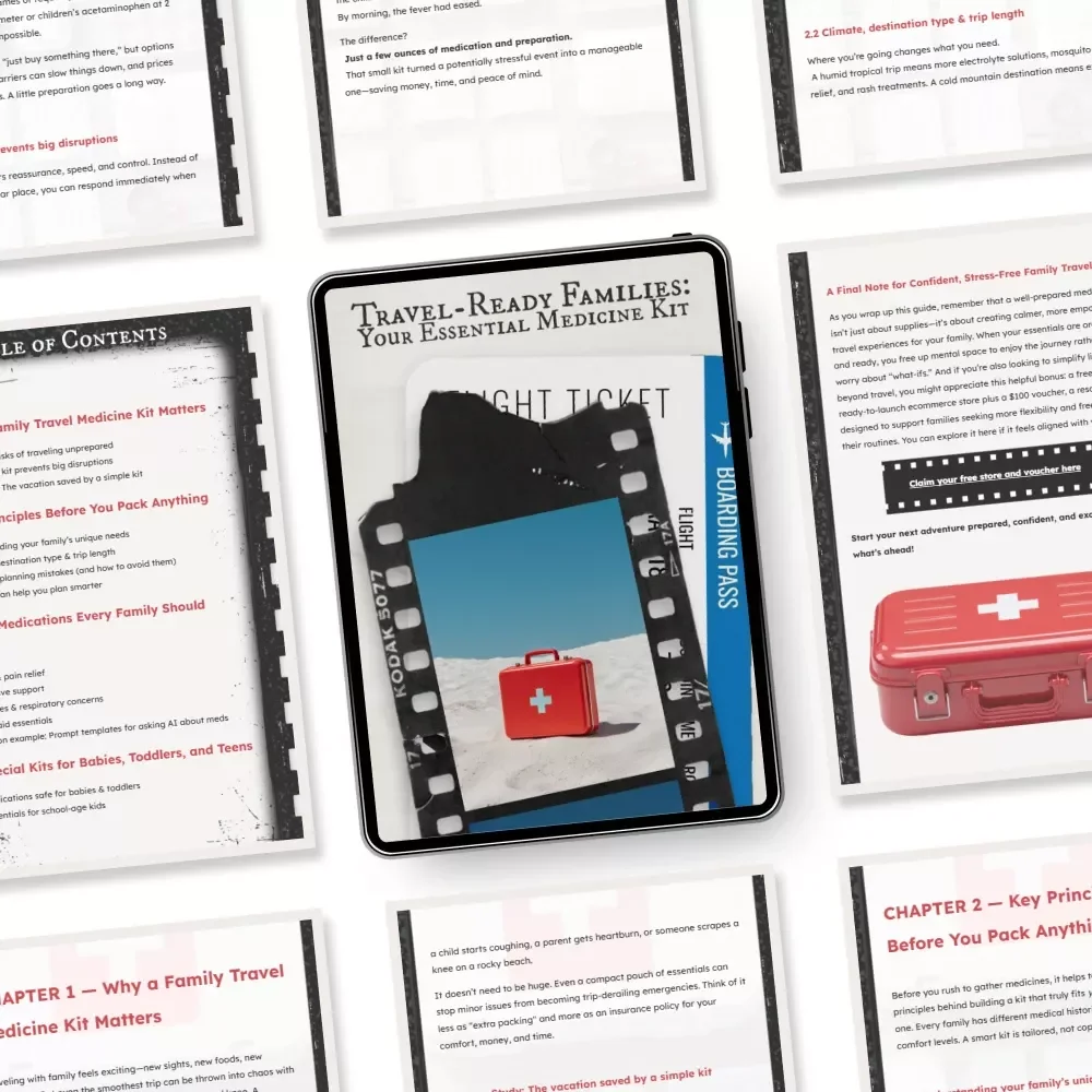 Travel-Ready Families: Your Essential Medicine Kit – Printable eBook for Parents | Family Travel Guide | essential medicine kit for family travel | Vacation Prep Checklist | Digital Download
