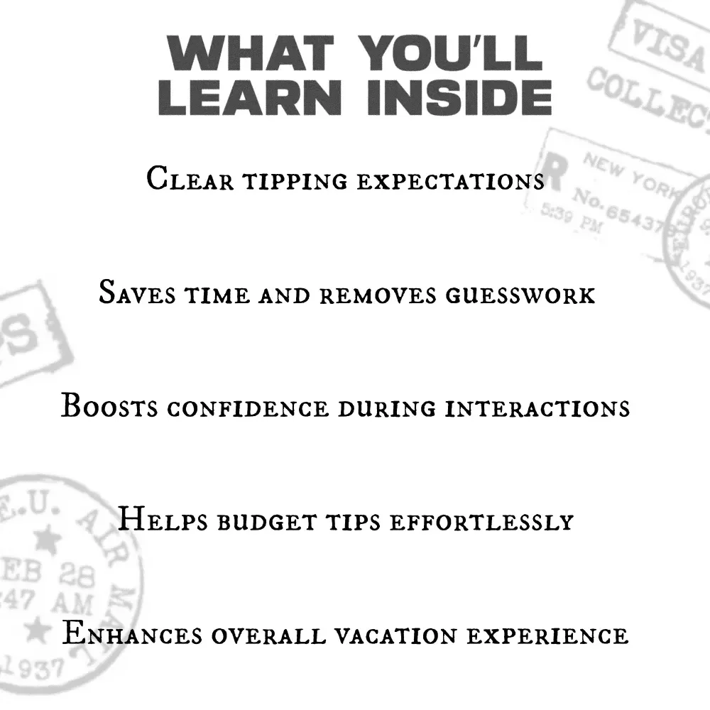 All-Inclusive Resort Tipping Etiquette Checklist | Printable Travel Guide, Vacation Planning Template, Resort Tips, Digital Download for Stress-Free All-Inclusive Travel