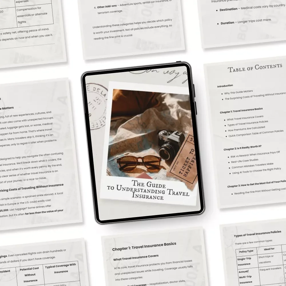 The Guide to Understanding Travel Insurance – Travel Insurance Basics, Smart Travel Planning, Digital Guide for Travelers, Vacation Protection eBook Download