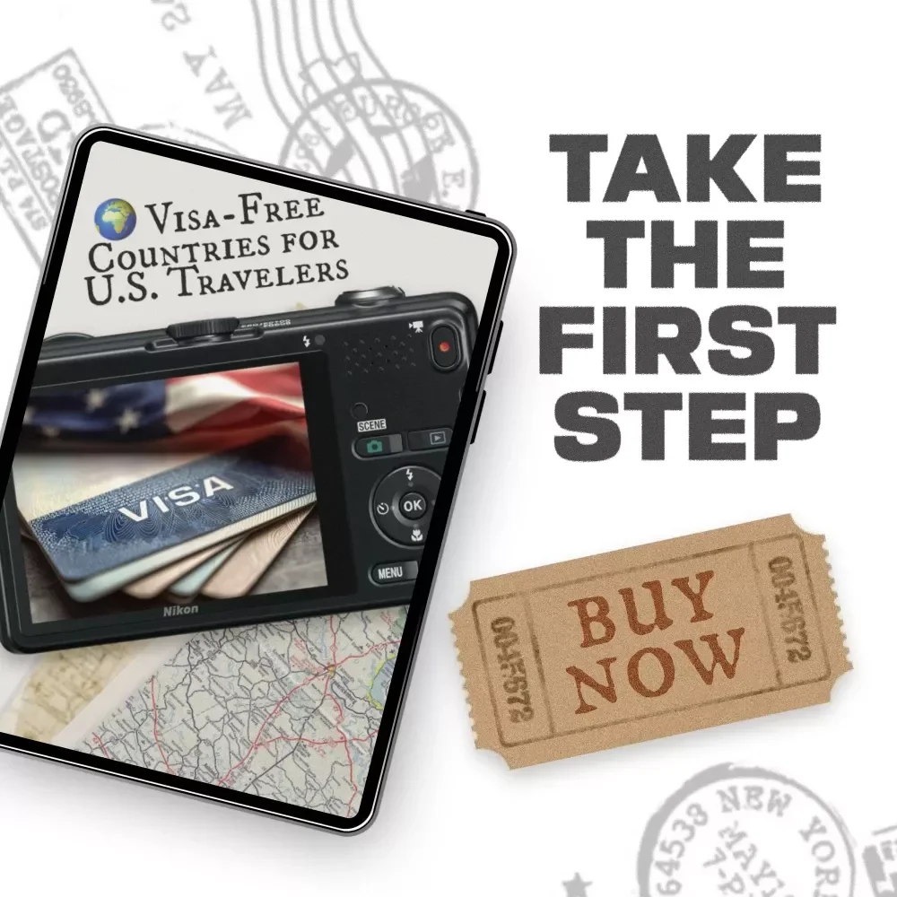 Visa-Free Countries for U.S. Travelers | Printable Travel Guide, eBook Checklist, Digital Download for American Passport Holders