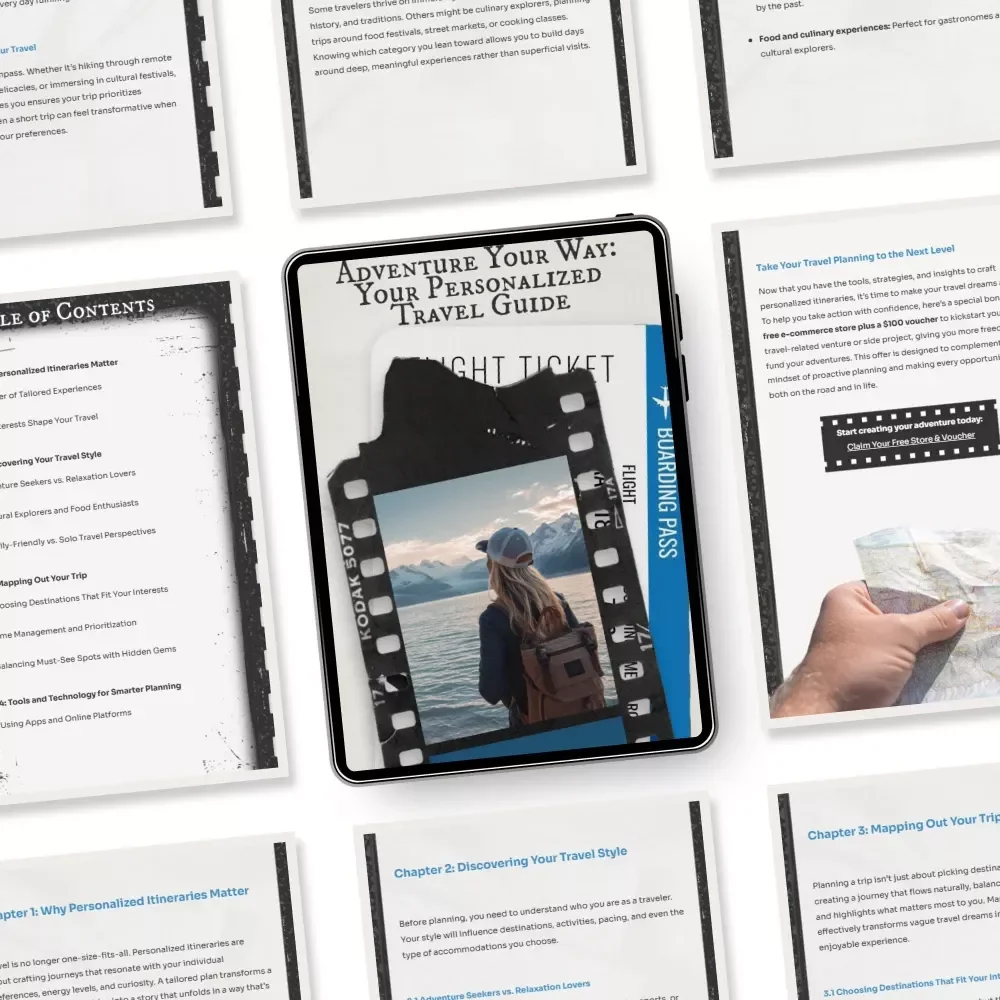 Adventure Your Way: Your Personalized Travel Guide – Customizable Ebook, Travel Styles & Smart Itinerary Creation