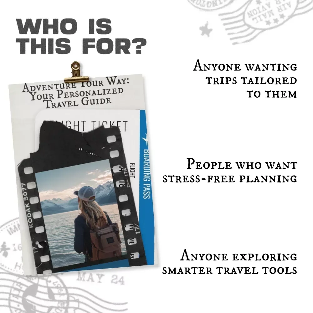 Adventure Your Way: Your Personalized Travel Guide – Customizable Ebook, Travel Styles & Smart Itinerary Creation