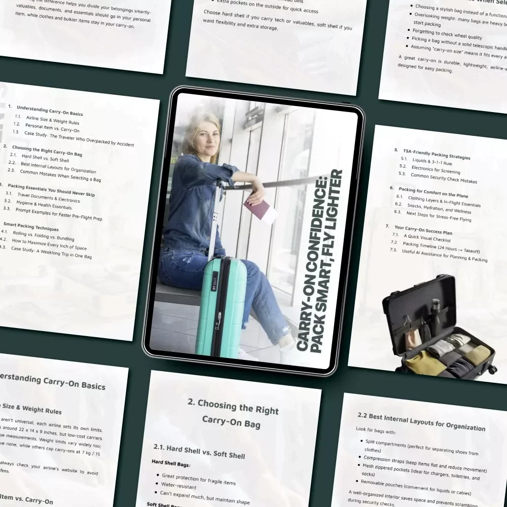 Carry-On Confidence: Pack Smart, Fly Lighter | Smart Travel Packing Guide, TSA-Friendly Carry-On Checklist & Stress-Free Flying Planner