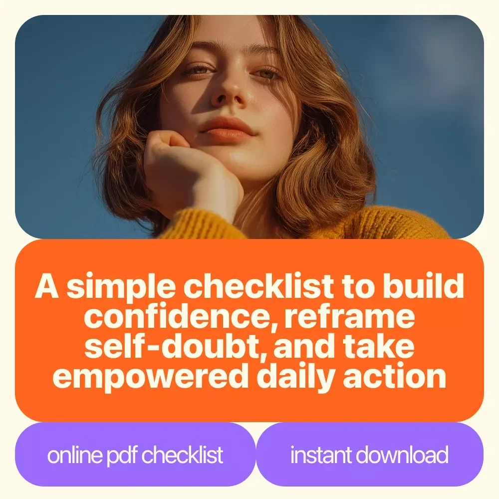 The Confidence Kickstart Checklist | How to Overcome Low Esteem Step-by-Step | Printable Self-Esteem & Mindset Reset
