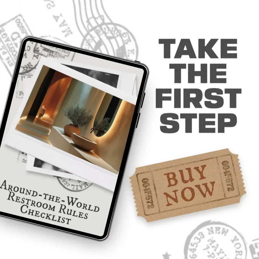 Around-the-World Restroom Rules Checklist | Digital Travel Bathroom Etiquette Guide | Printable eBook for International Travelers & Nomads