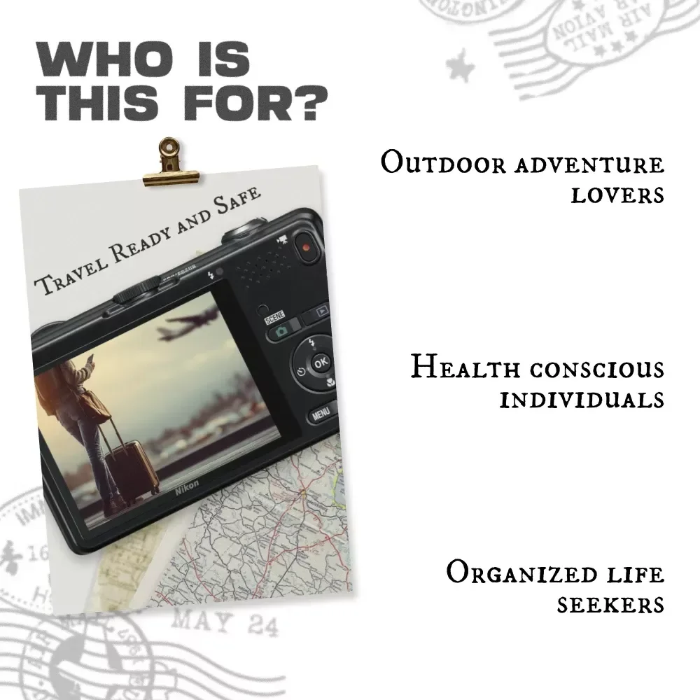 Travel Ready and Safe – Travel First Aid Kit Essentials for Travel eBook, Smart Packing Guide for Safe Trips, Digital Download