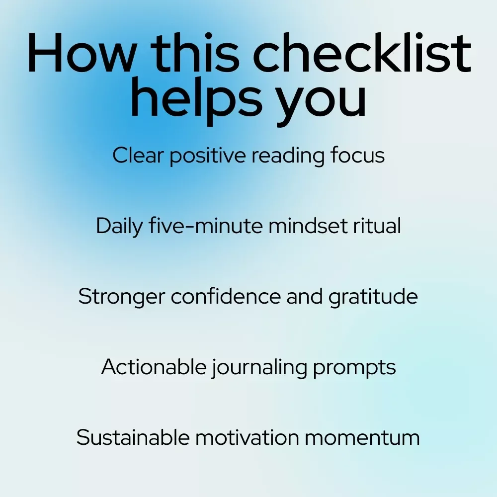 The Positivity Power-Up Checklist | Daily Mindset Reset Inspired by best selling positive thinking books | Printable Digital Download