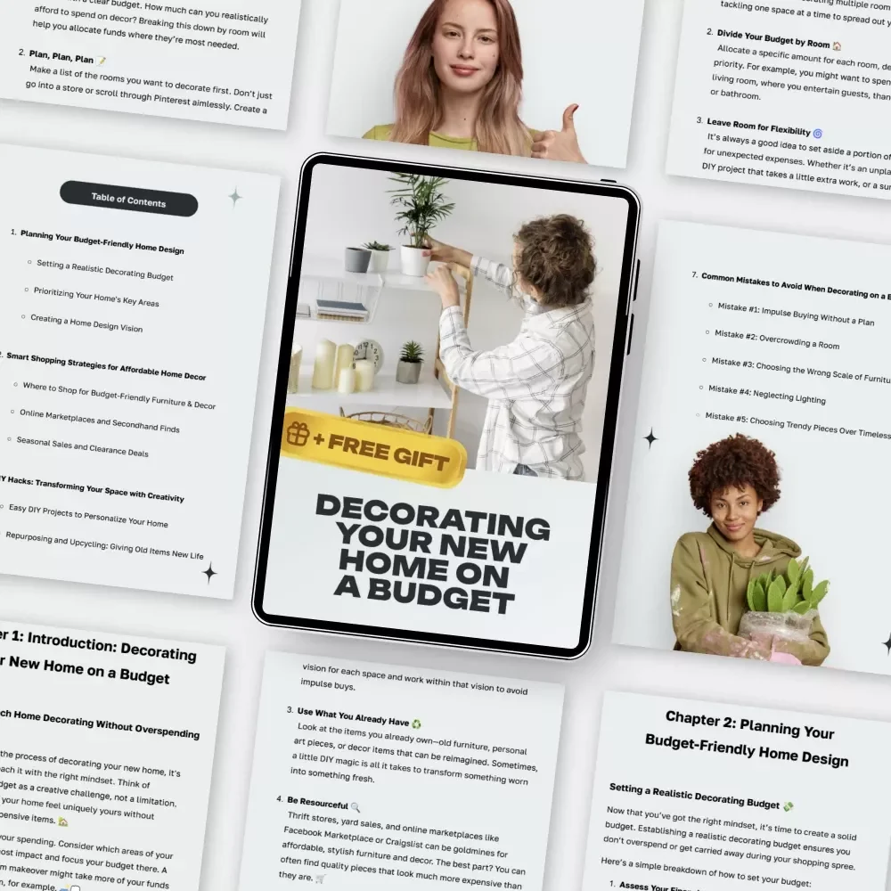 Decorating Your New Home on a Budget | Affordable Home Makeover eBook | Stylish Decorating Ideas for Every Room | Decorating a New Home on a Budget Guide