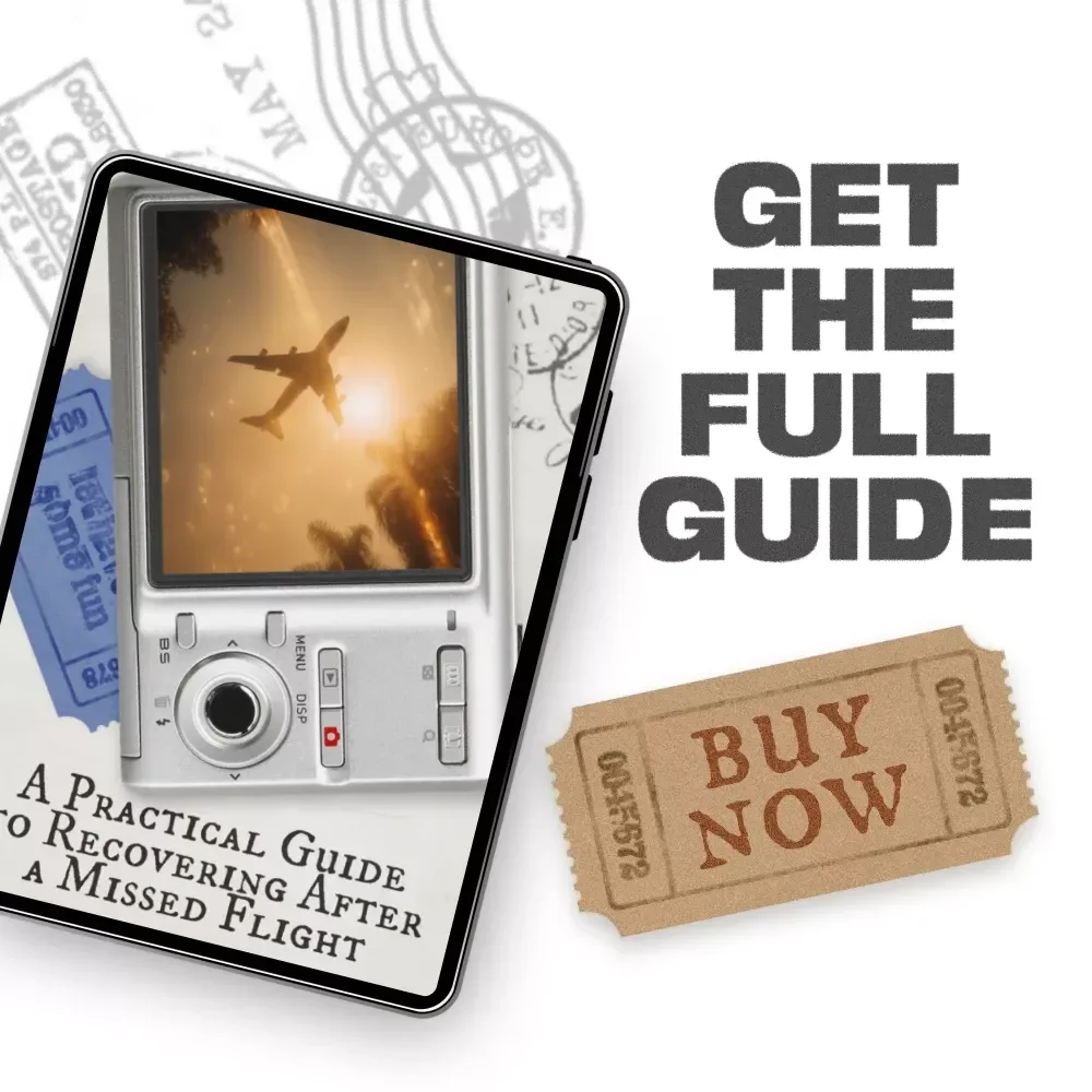 A Practical Guide to Recovering After a Missed Flight – Digital Travel Guide, Missed Flight Recovery eBook, Airline Rebooking Help, Travel Checklist Download