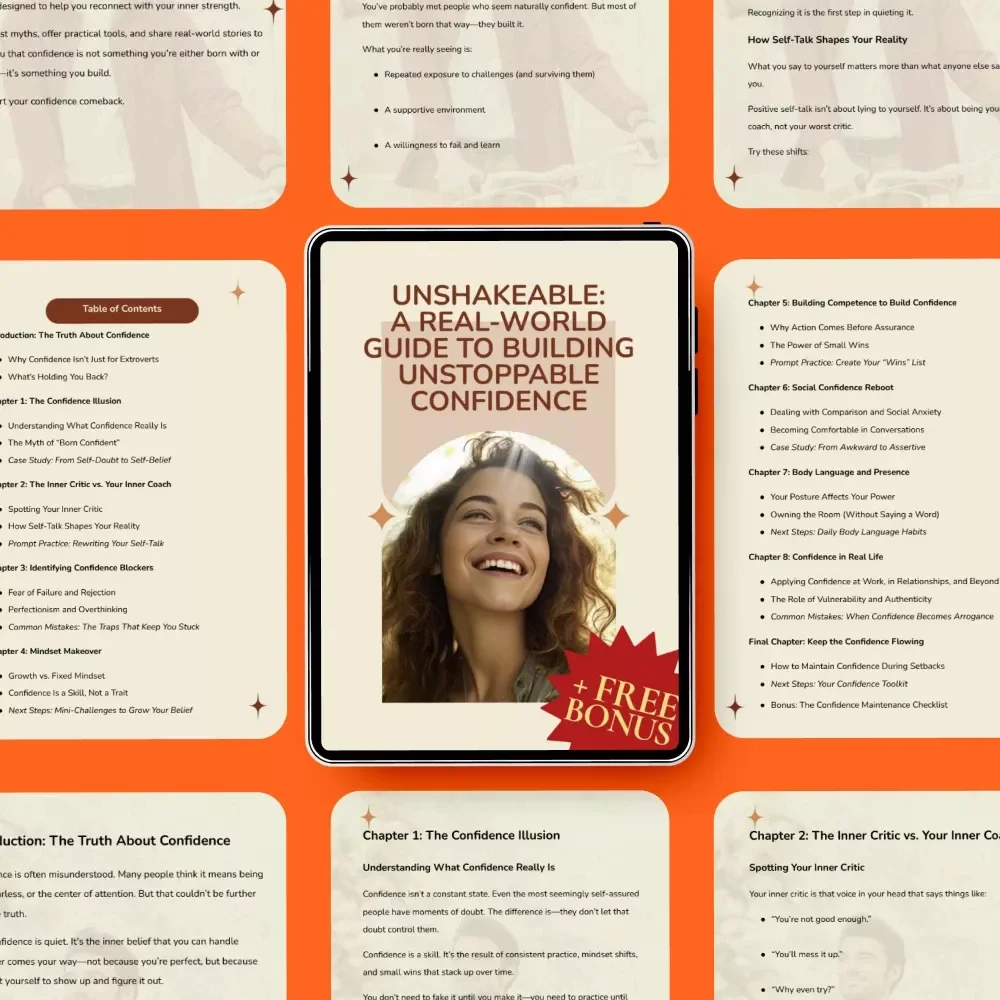 Unshakeable: A Real-World Guide to Building Unstoppable Confidence | Practical Guide on how to overcome lack of confidence | Digital Download
