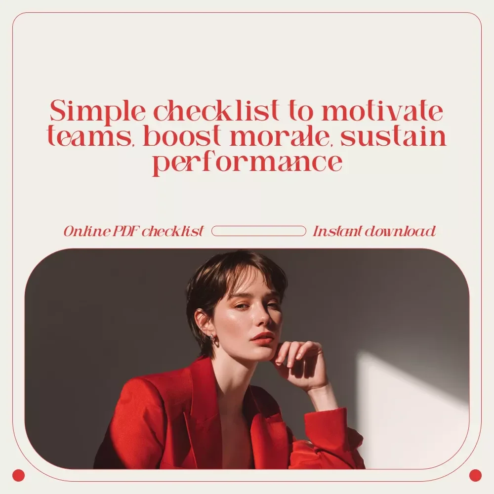 The Motivator Manager Checklist: 12 Power Moves to Fire Up Your Team | How to Motivate Staff as a Manager | Leadership Checklist Download