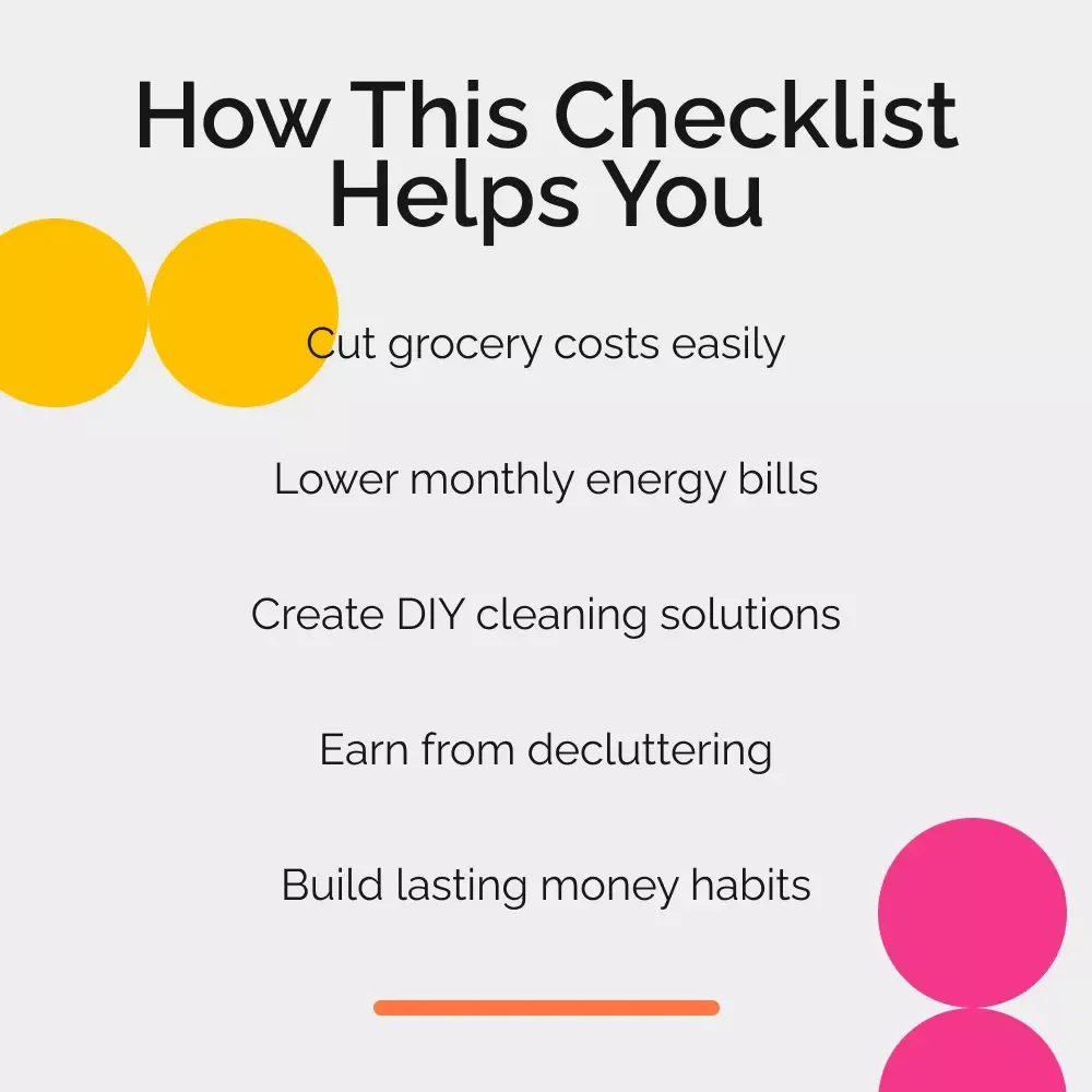 Smart Savings at Home Checklist | Printable Budget Planner | Learn How to Save Money at Home with Easy Daily Habits and Simple Strategies