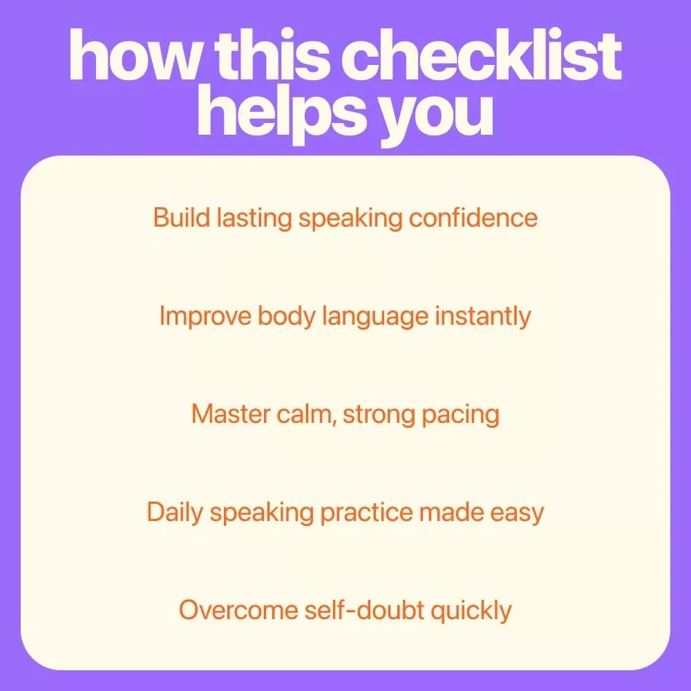 The Bold Speaker’s Confidence Checklist - Develop Confidence in Speaking