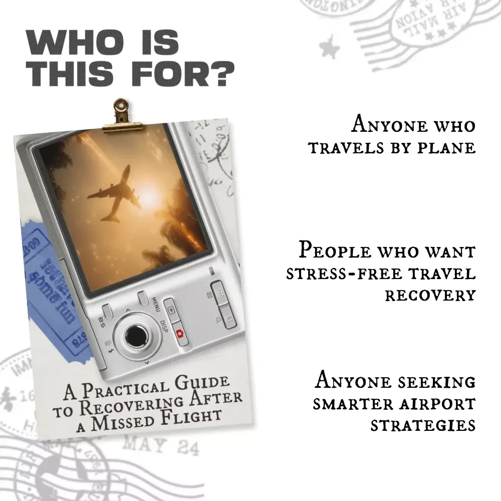 A Practical Guide to Recovering After a Missed Flight – Digital Travel Guide, Missed Flight Recovery eBook, Airline Rebooking Help, Travel Checklist Download