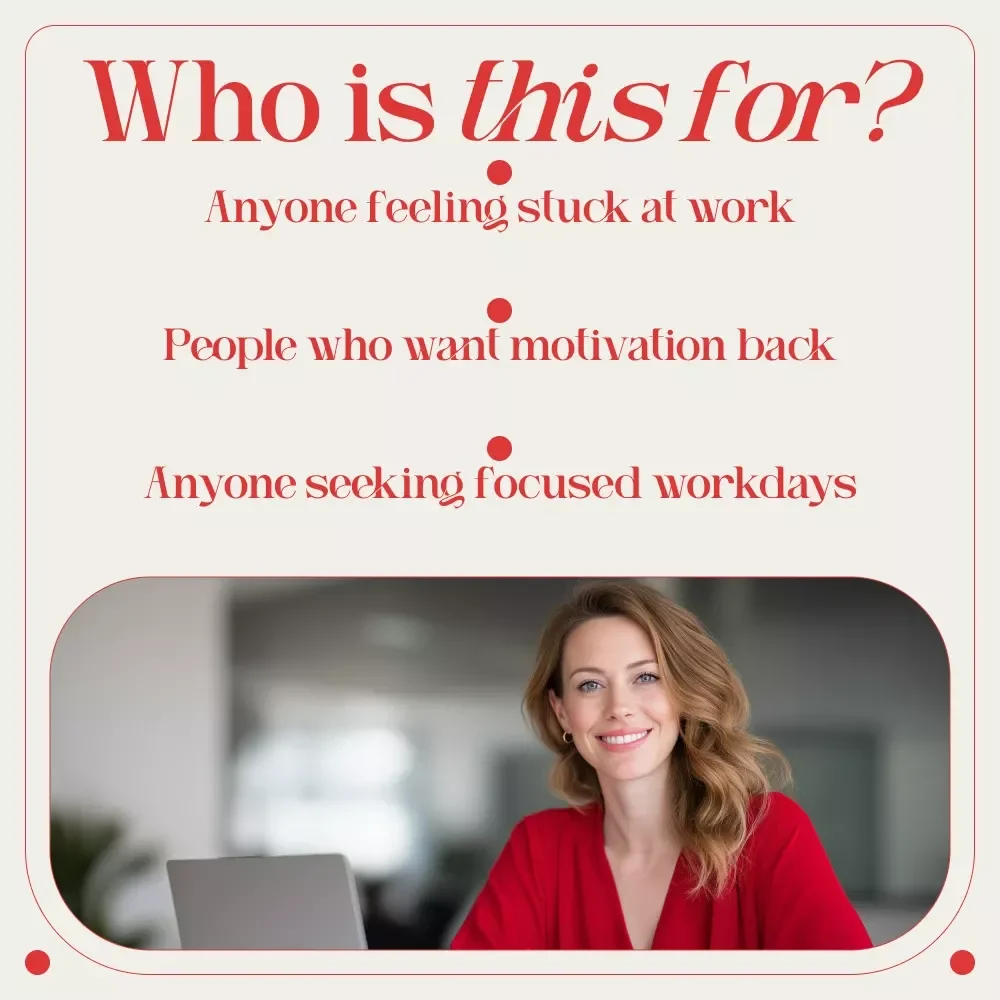 Motivation Makeover: The Ultimate Workplace Reset Checklist for Beating Lack of Motivation at Work | Printable Productivity & Mindset Reset