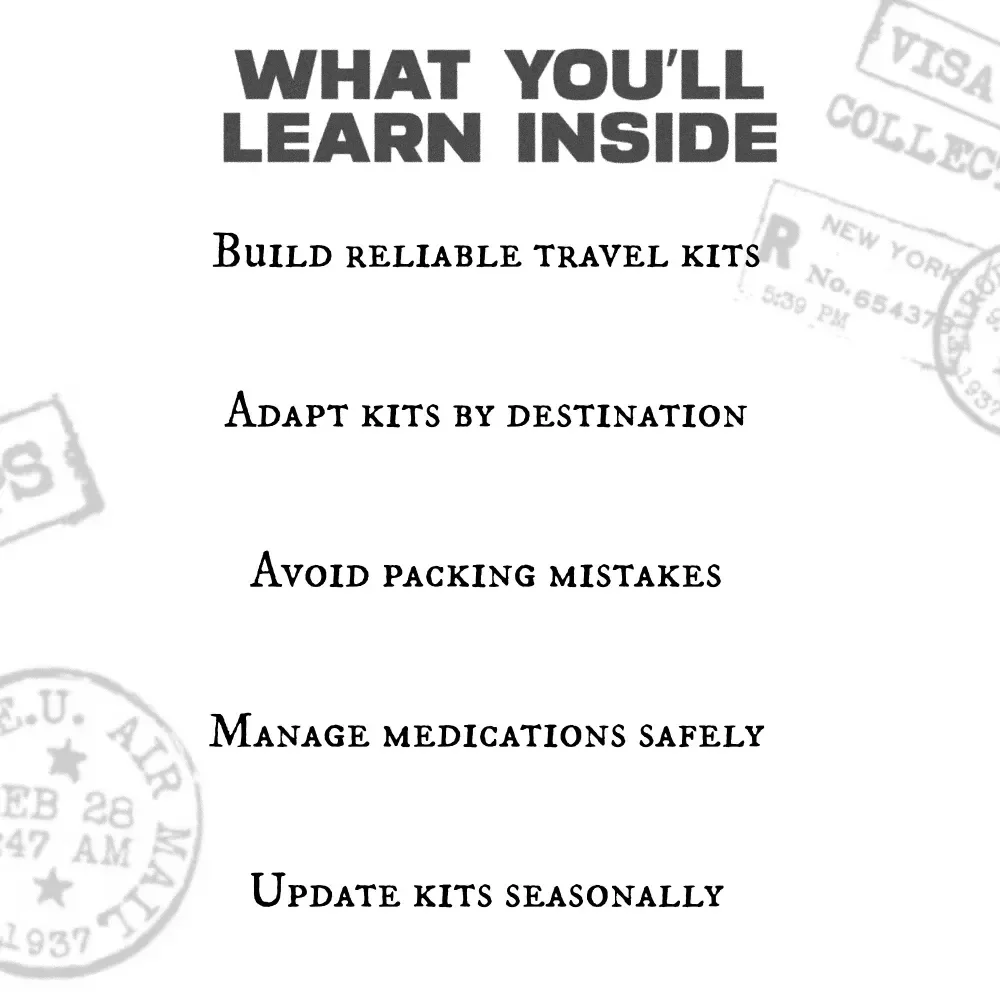 Travel Ready and Safe – Travel First Aid Kit Essentials for Travel eBook, Smart Packing Guide for Safe Trips, Digital Download