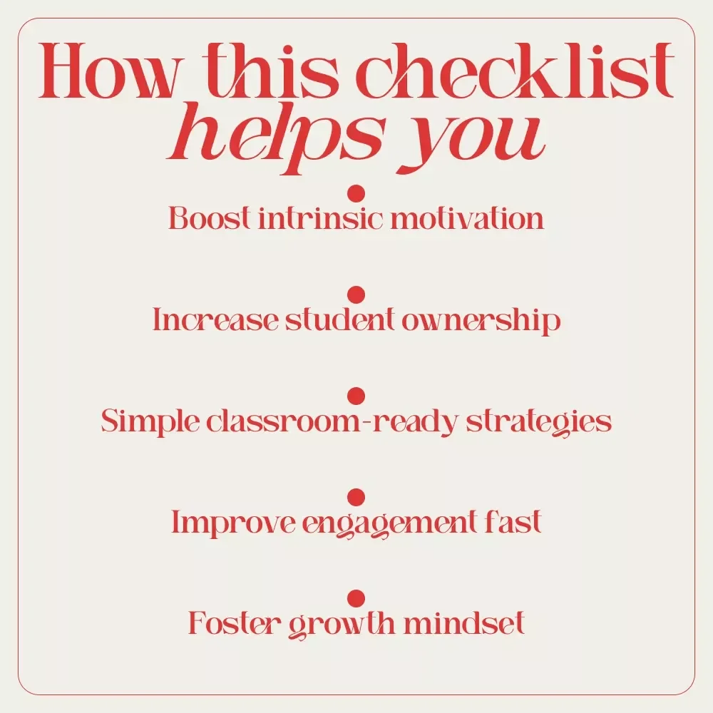 Checklist: “The Intrinsic Spark Toolkit – 12 Ways to Motivate Students from the Inside Out” | Teacher Resource on how to intrinsically motivate students