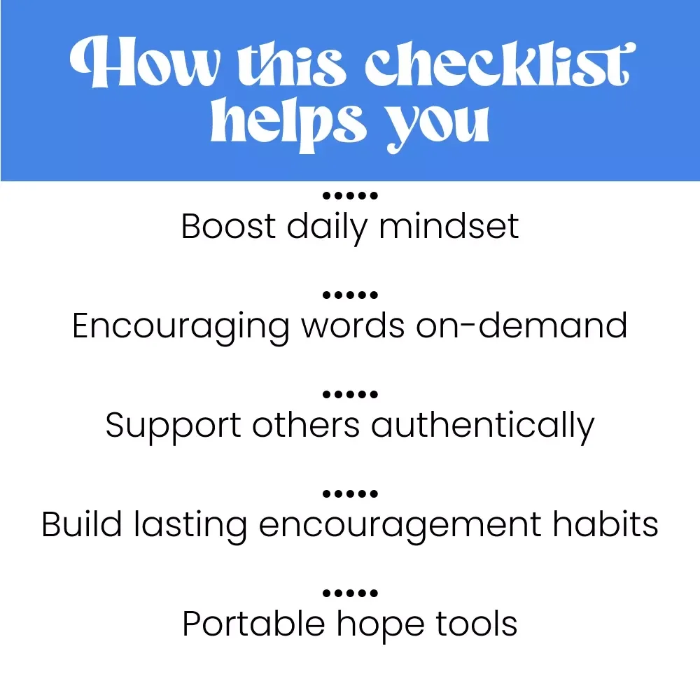 Pocket of Light: Your Hope & Encouragement Checklist | Daily Words of Hope and Encouragement | Printable & Digital Mindset Tool
