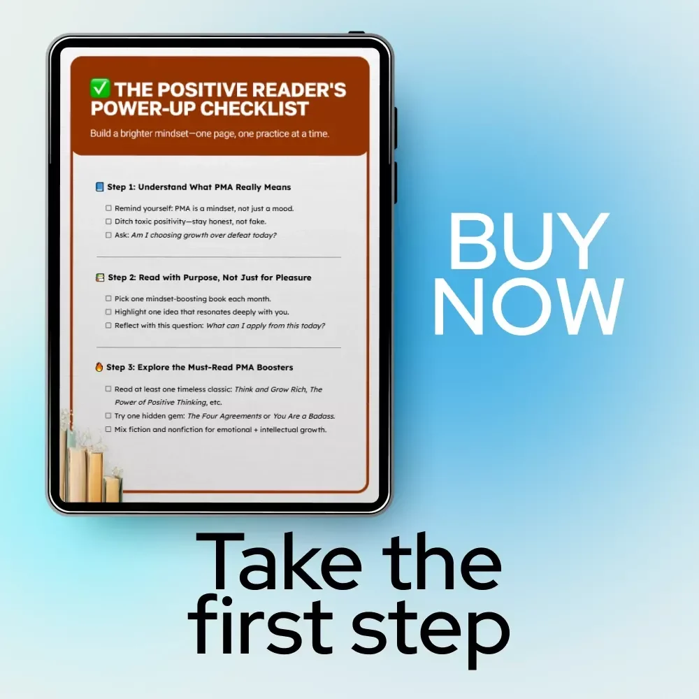 The Positive Reader's Power-Up Checklist | Digital Checklist for Books & Positive Mental Attitude Growth