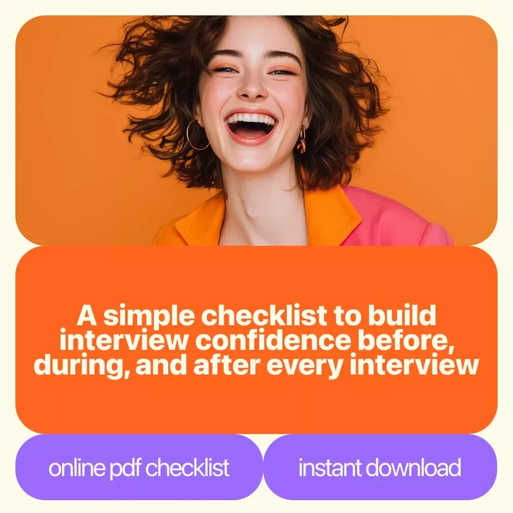 Interview Confidence Power-Up Checklist – How to Have Confidence in an Interview, From Nervous to Nailed It Digital Checklist for Job Seekers & Aspiring Entrepreneurs