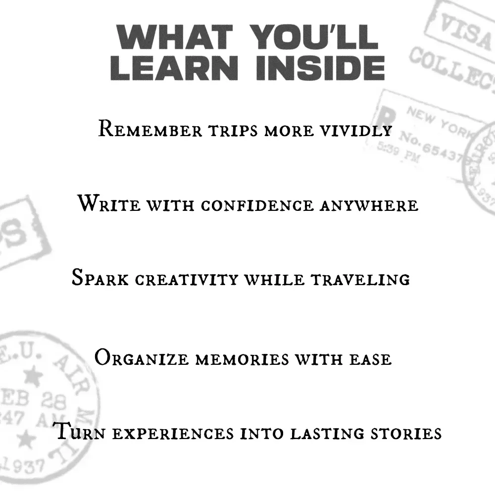 Unlocking the Joy of Travel Journaling – Digital Travel Journal Guide eBook, Creative Travel Writing Prompts, Memory Keeping & Storytelling Workbook