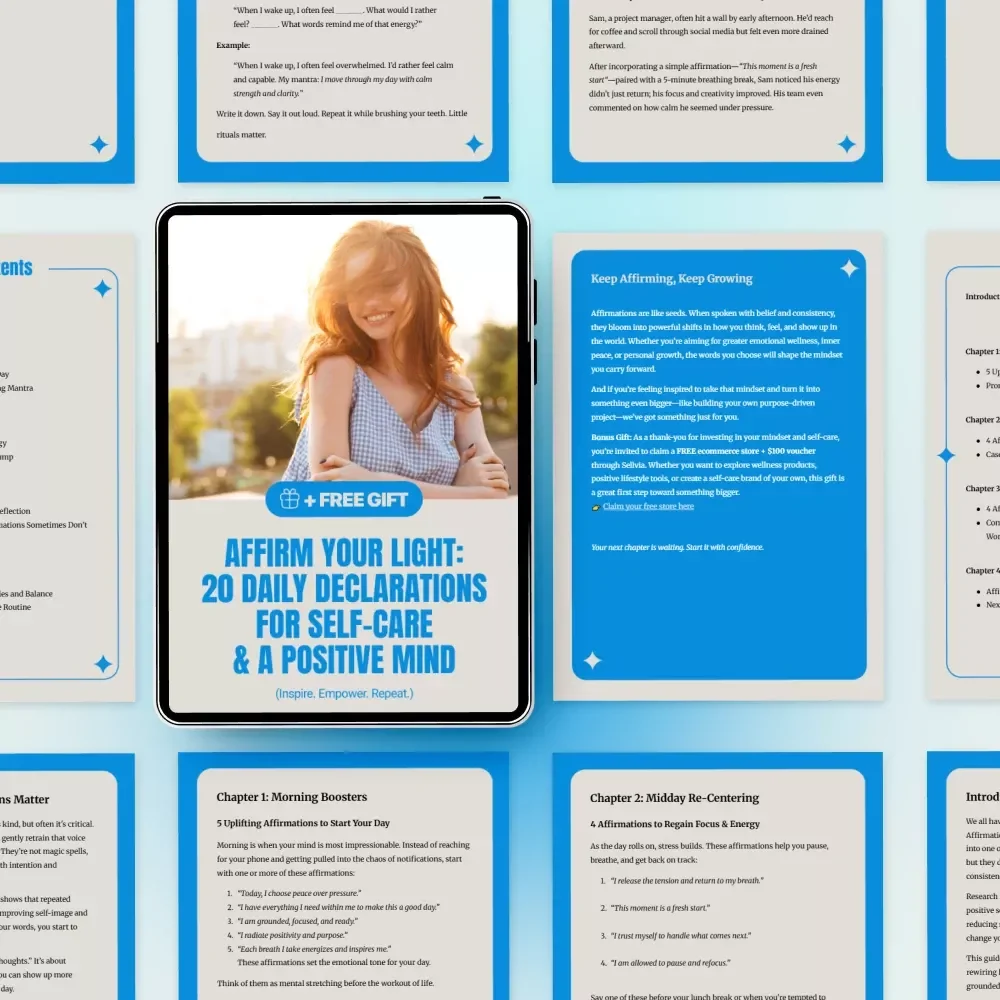 Affirm Your Light: 20 Daily Declarations for Self-Care & a Positive Mind | Ebook with 20 Daily Affirmations for Self Care and Positive Thinking