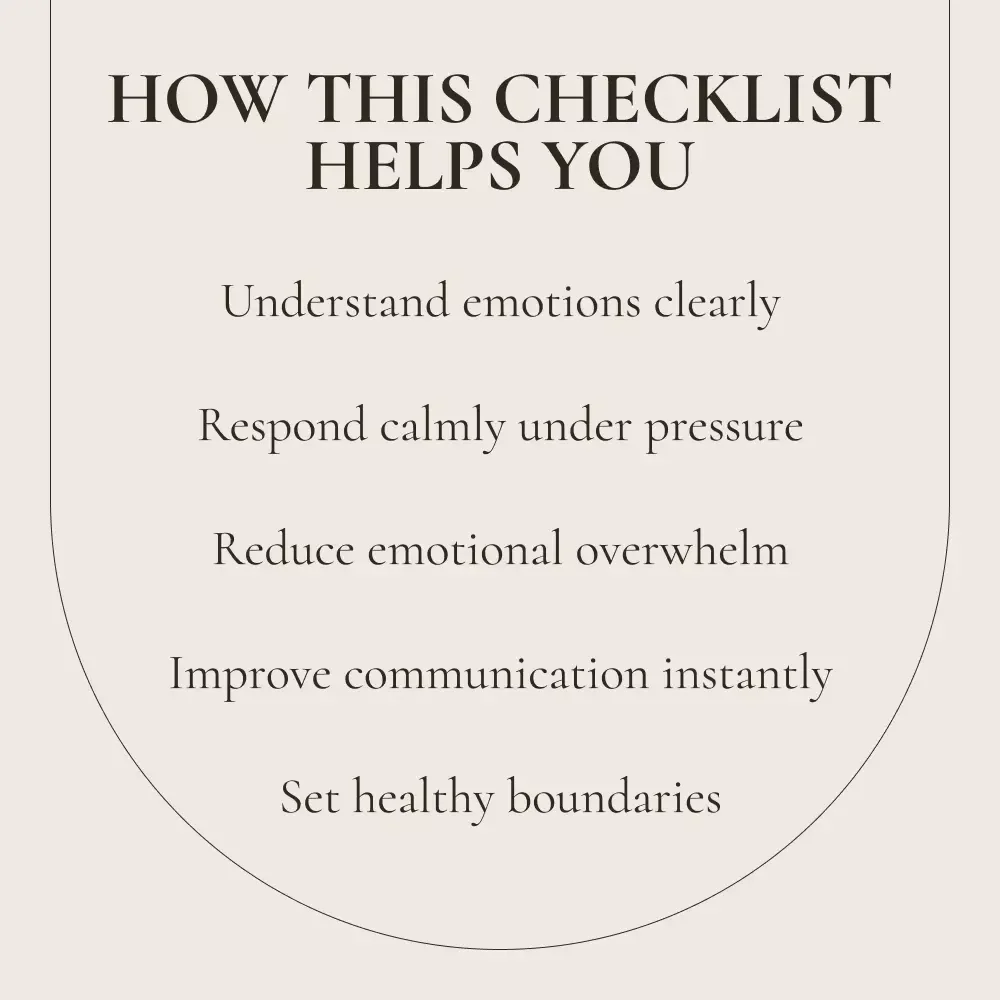 The Feel-Smarter EQ Checklist – A Simple Guide on how to gain emotional intelligence, Build Self-Awareness & Emotional Control